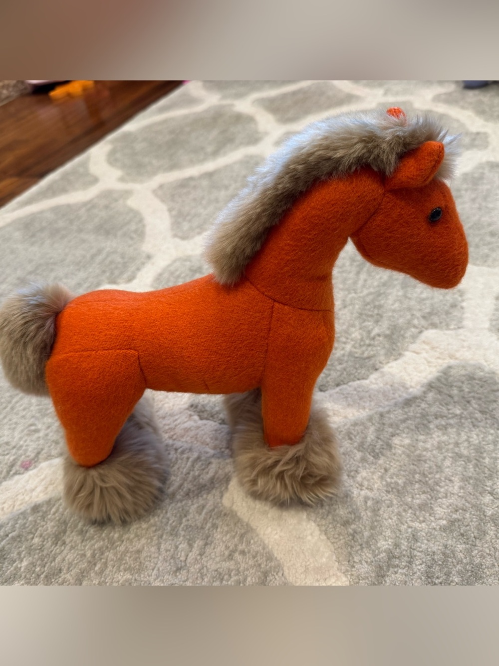 Hermes Elmy PPM Horse Plush Toy Cashmere - Orange